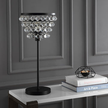 Buckingham 25" Crystal/Metal Table Lamp - JONATHAN Y
